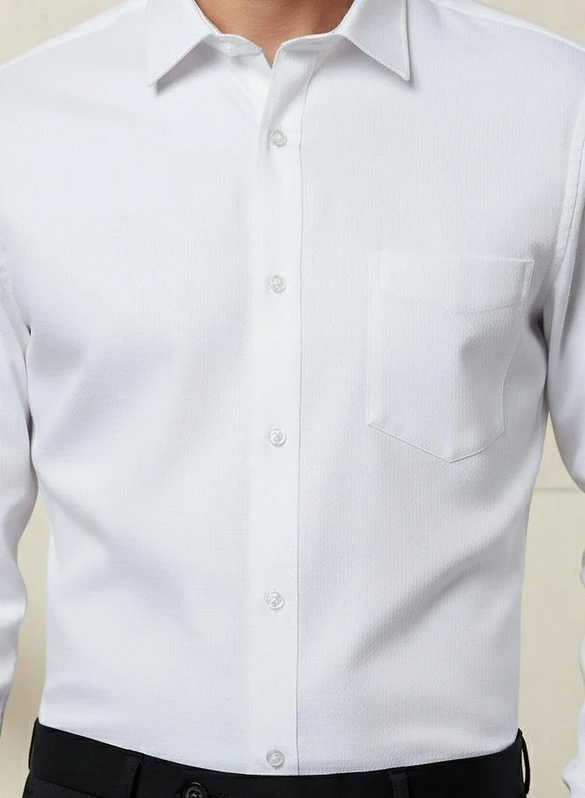 Splash FAV Men Regular Fit Self Texture Dobby Collar Shirt